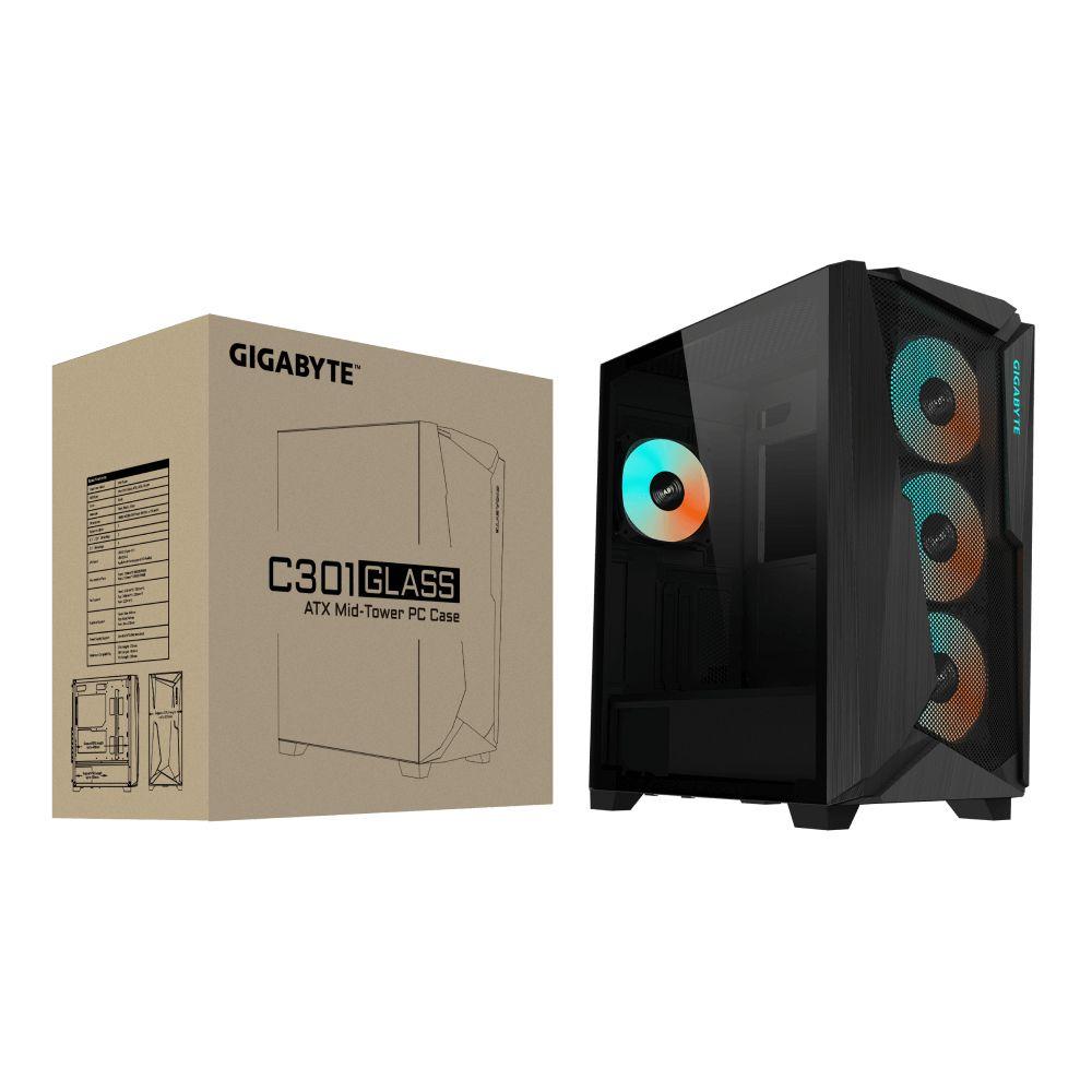 Caixa PC GIGABYTE C301 GLASS V2 (Midi Tower - Vidro, Plástico, Aço - Preto), miniatura 7