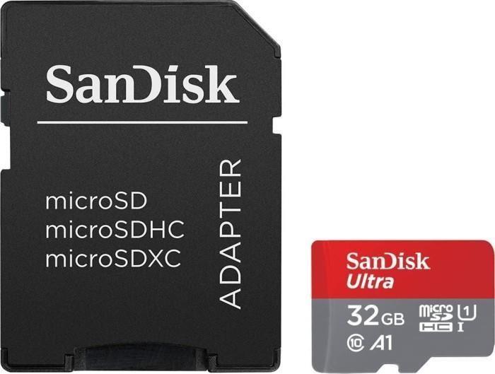 Cartão de Memória SANDISK Ultra SDSQUA4-032G-GN6IA (32GB - Classe 10 - 120 MB/s - Cinzento/Vermelho)