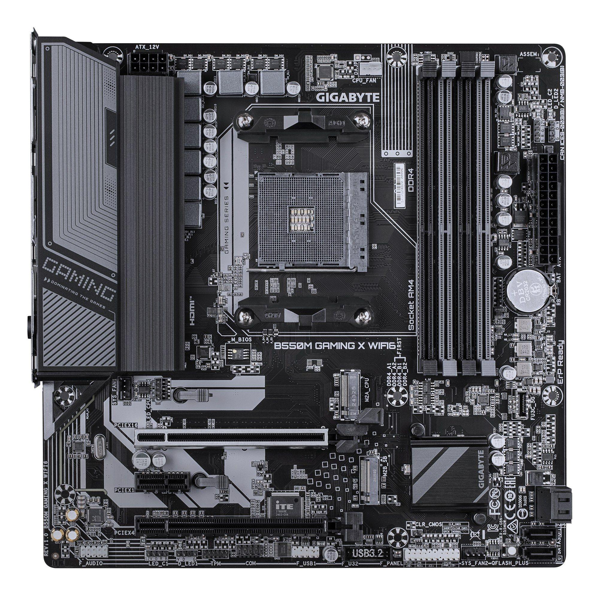 Motherboard GIGABYTE B550M GAMING X WIFI6 (AM4 - Micro ATX - Duplo canal - Castanho escuro), miniatura 2