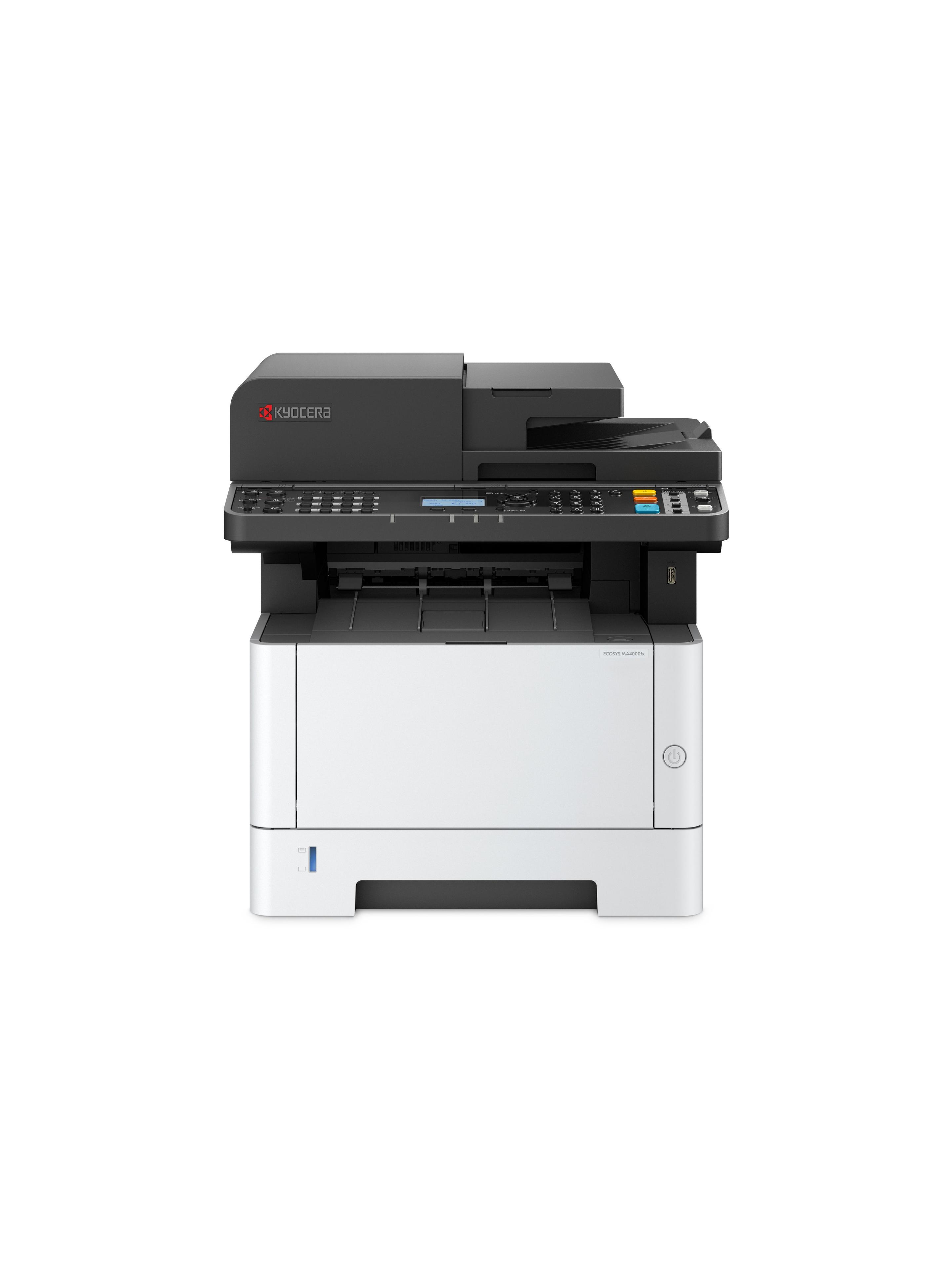 Impressora Multifunções Laser Monocromática KYOCERA ECOSYS MA4000fx (A4 - Impressão a preto e branco - 350 folhas - Preto e Branco)