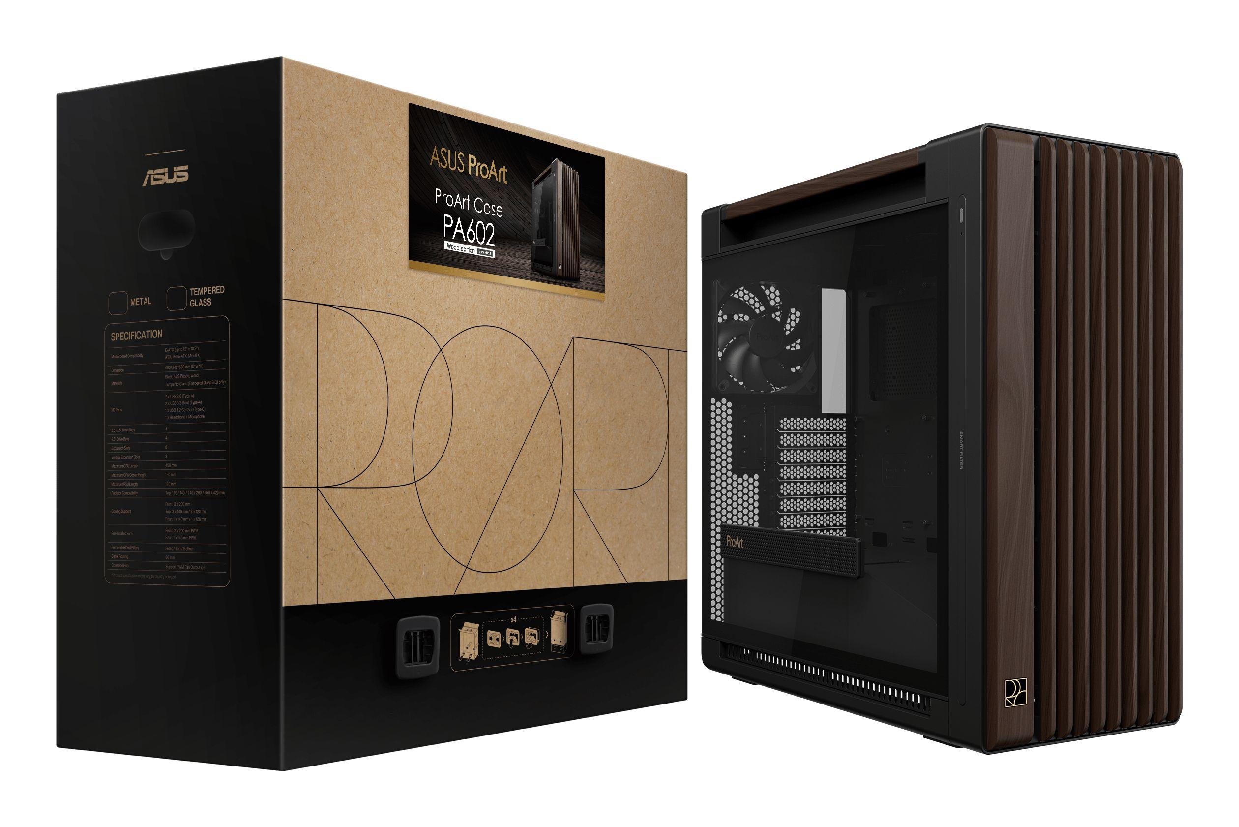 Caixa de Computador ASUS ProArt PA602 Walnut Wood TG Modern (Midi Tower - Metal, Madeira - 18,5 cm - Preto/Madeira) — miniatura 17