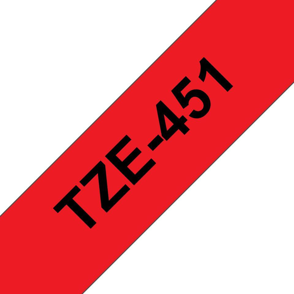 Fita de Impressão BROTHER TZe-451 (Preto sobre Vermelho)