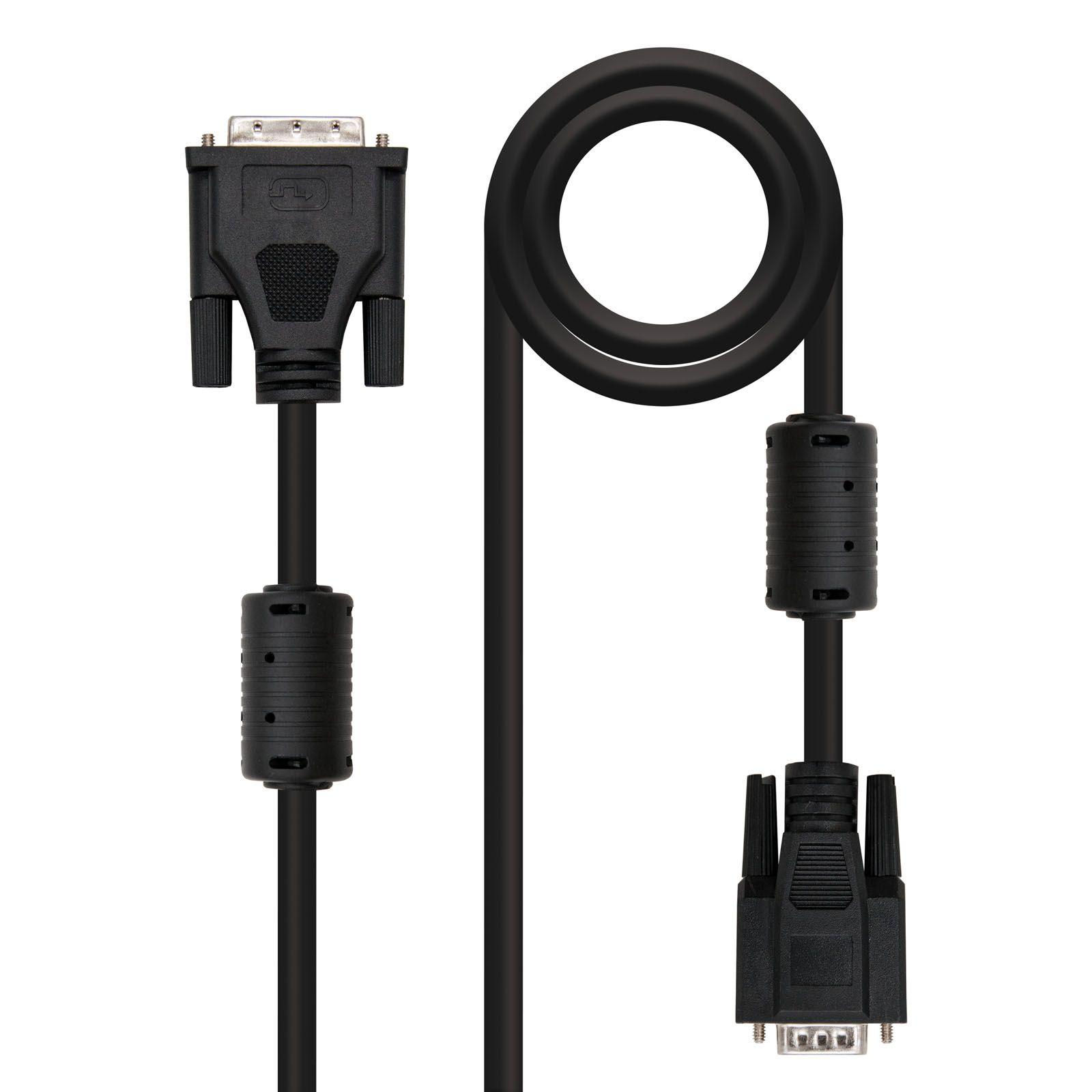 Cabo DVI para VGA NANOCABLE 10.15.0405 (5 m - DVI 18+5 - Preto)