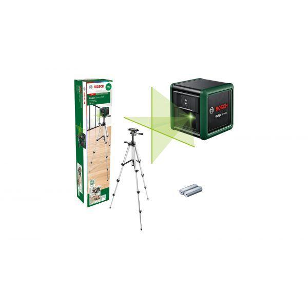 Nível Laser de Linhas Cruzadas BOSCH Quigo Green Set (Verde e Preto)