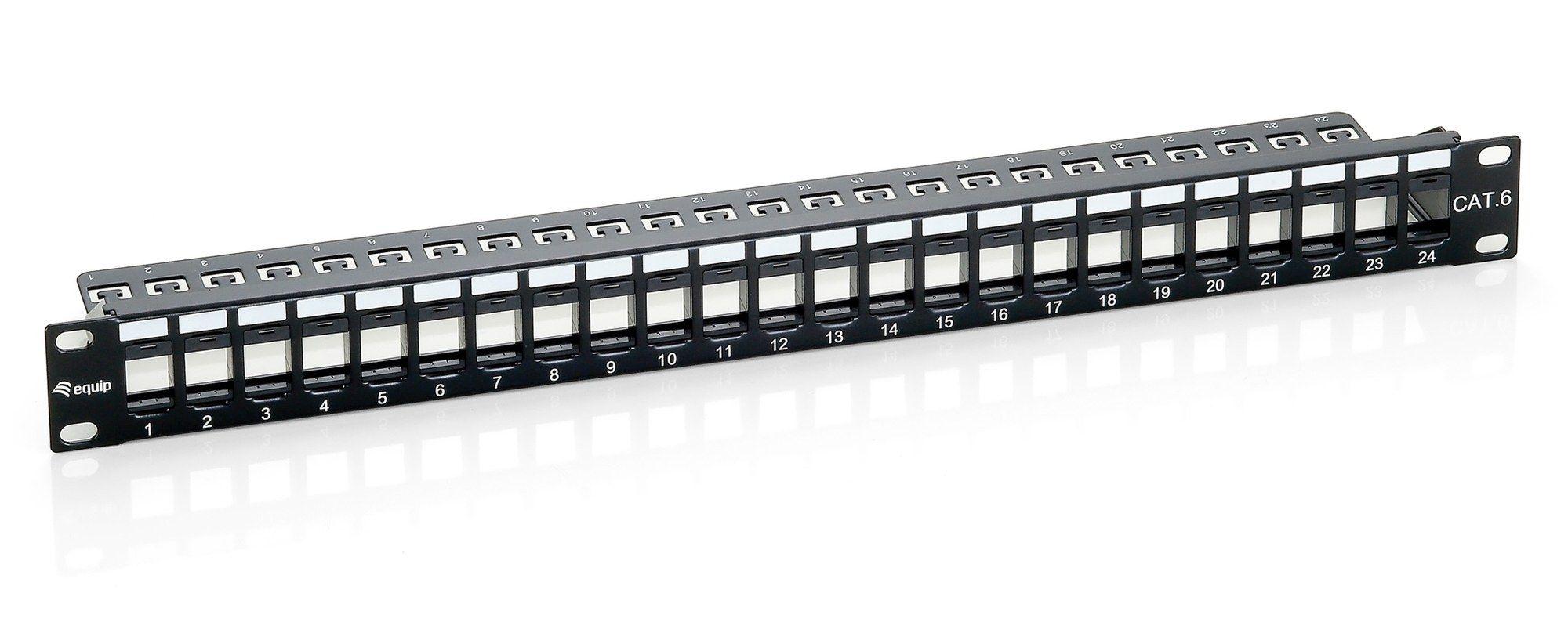 Painel de Patch EQUIP TRITON 24 Portas Cat.6 1U (Keystone - Preto)