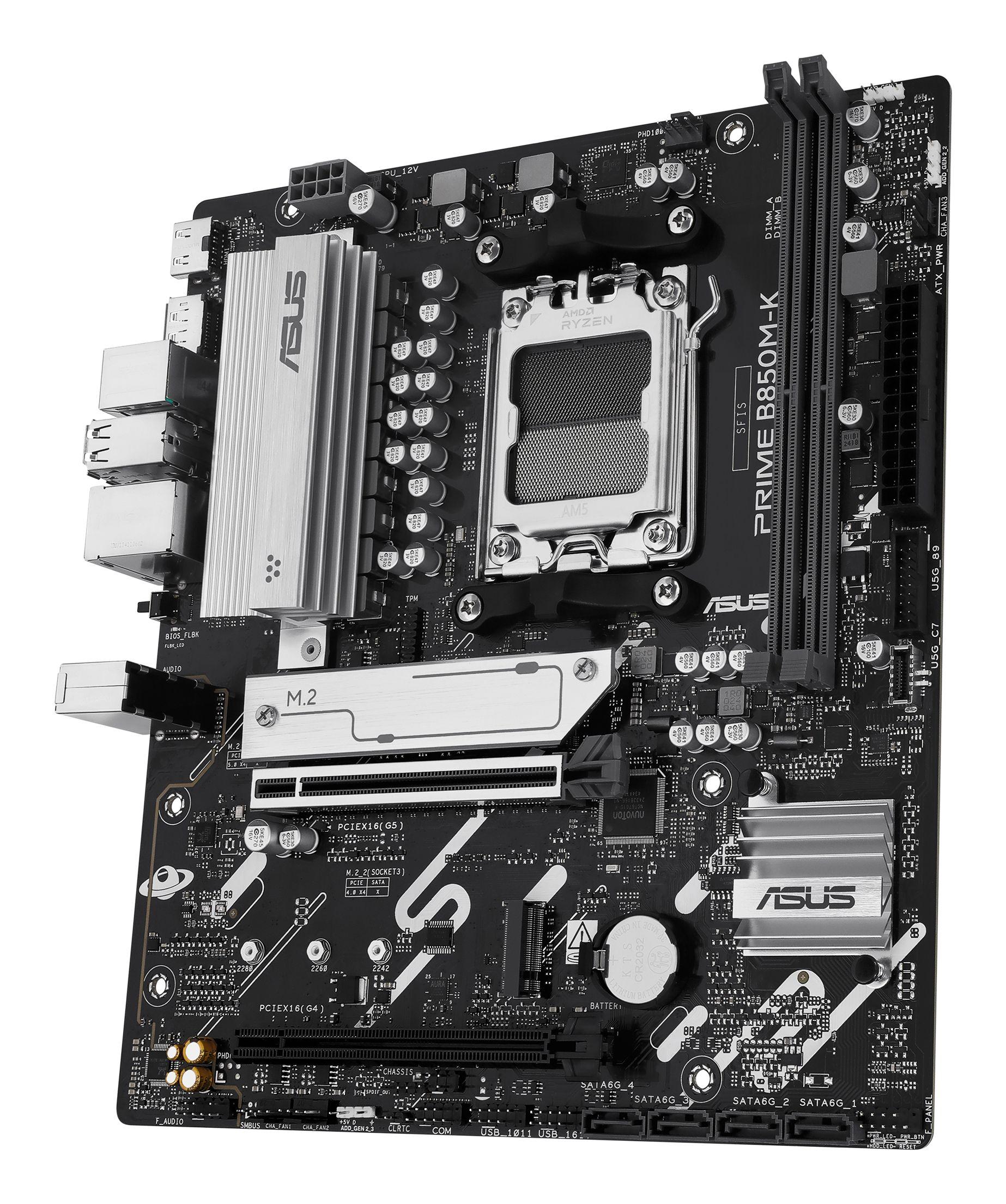 Motherboard ASUS PRIME B850M-K (AM5 - micro ATX - Duplo canal - Preto), miniatura 5