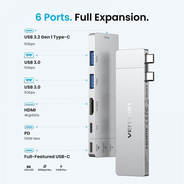 Docking USB-C VENTION THZH0 (Cinza) — miniatura 2