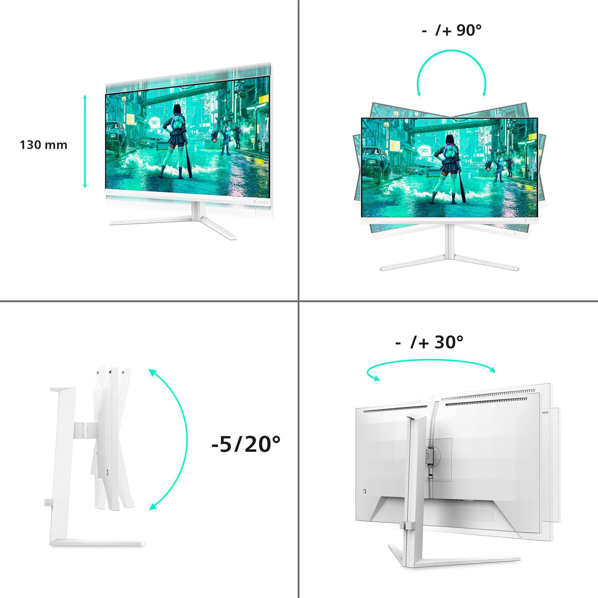 Monitor PHILIPS Evnia 27M2N3201A/00 (27" - Fast IPS - 180 Hz - Branco) — miniatura 3