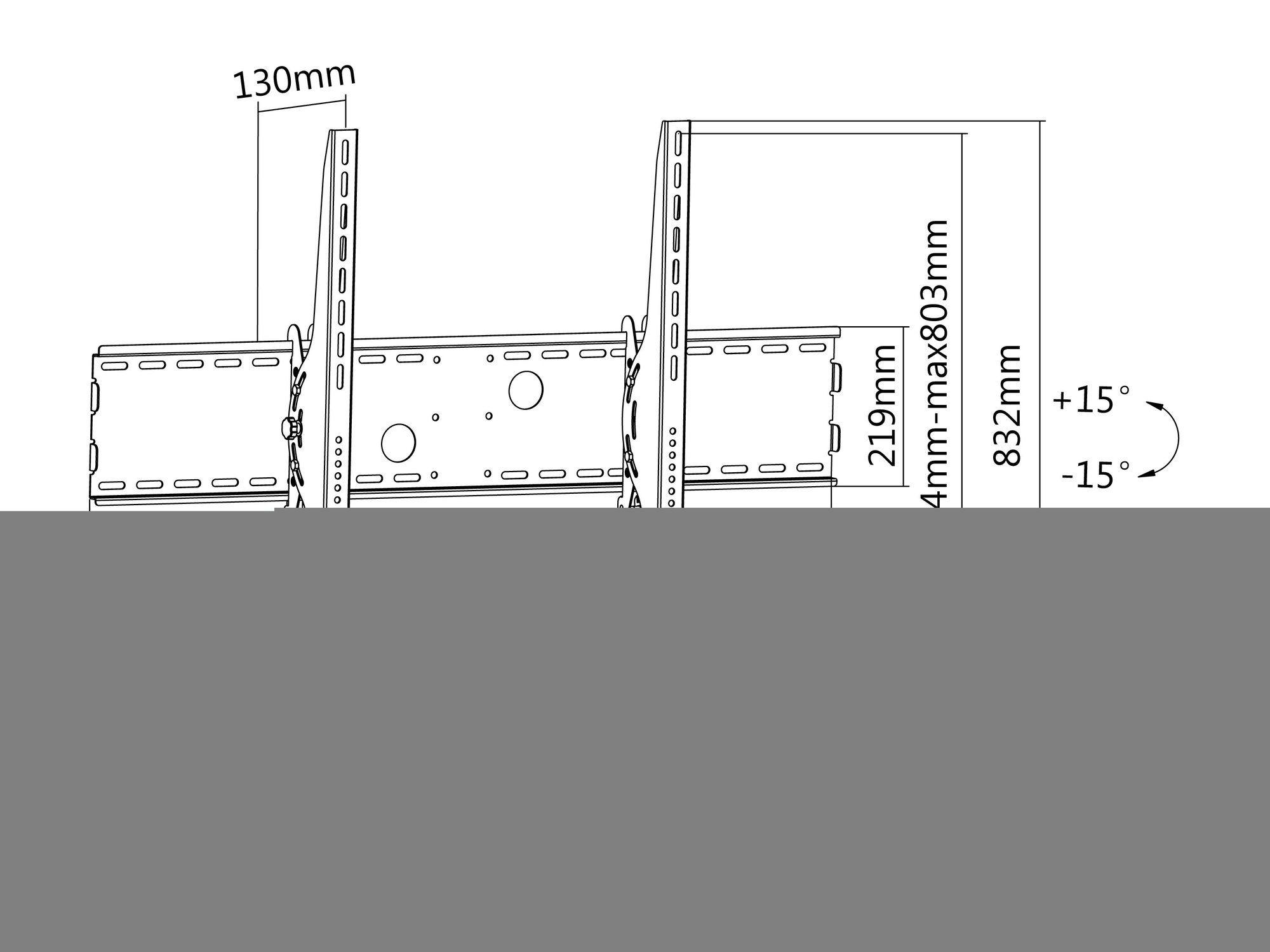 Suporte de Parede para TV EQUIP 650322 (60–100" - VESA até 1000 x 800 mm - Preto), miniatura 9