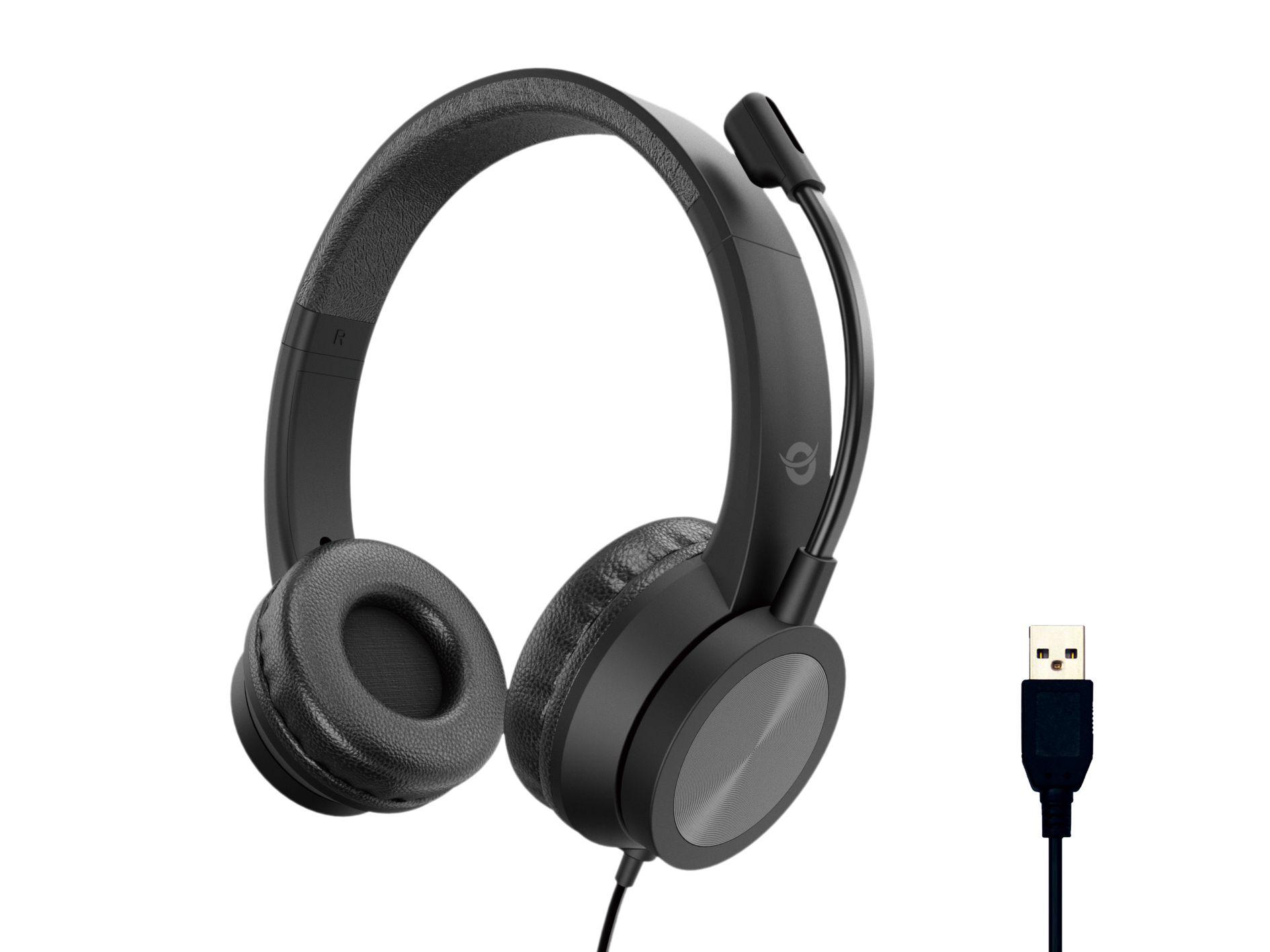 Auscultadores CONCEPTRONIC POLONA05B (Binaural - Com fios - Circumaural - Preto)