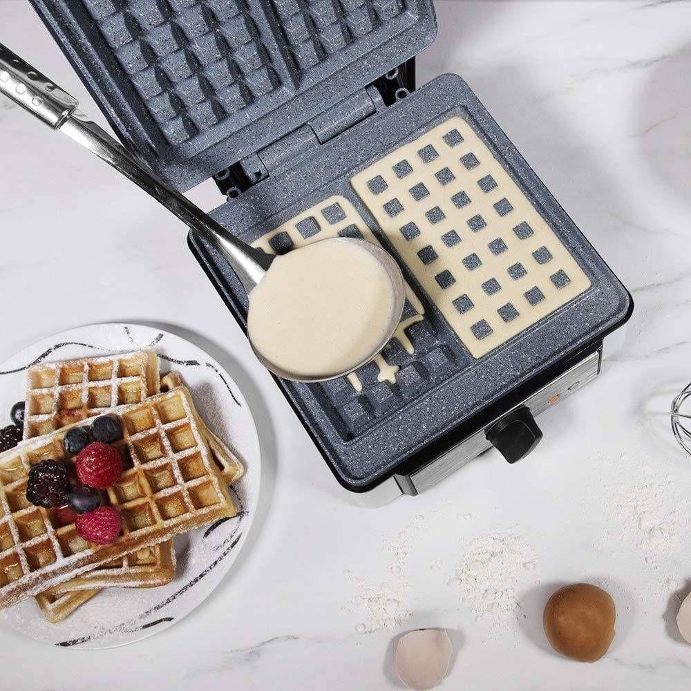 Máquina de Waffles CECOTEC Fun Gofrestone Double (Altura 11 cm - Cinzento e Branco) — miniatura 2