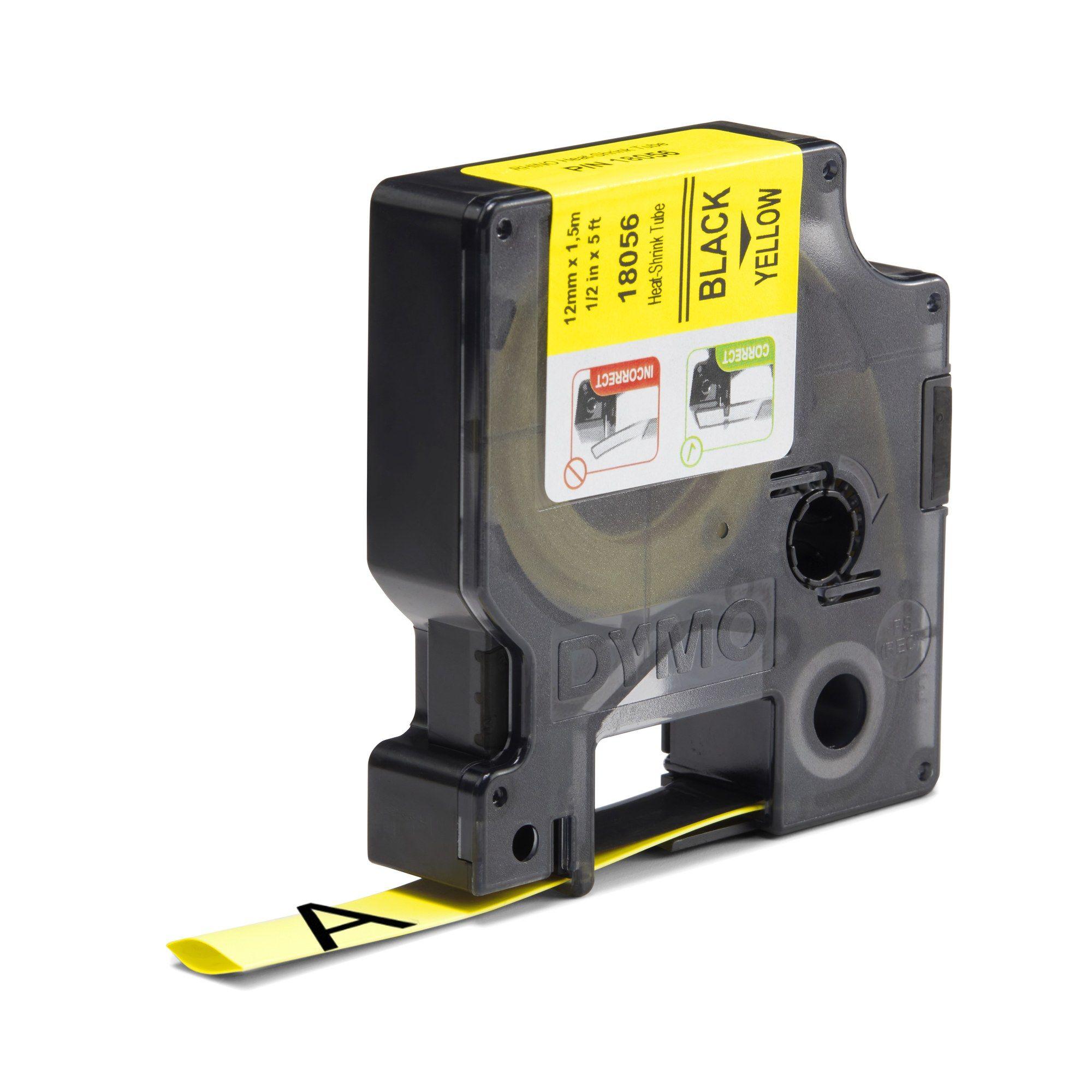 Tubo Termorretrátil para Rotuladora DYMO ID1-12 (Preto sobre Amarelo), miniatura 2