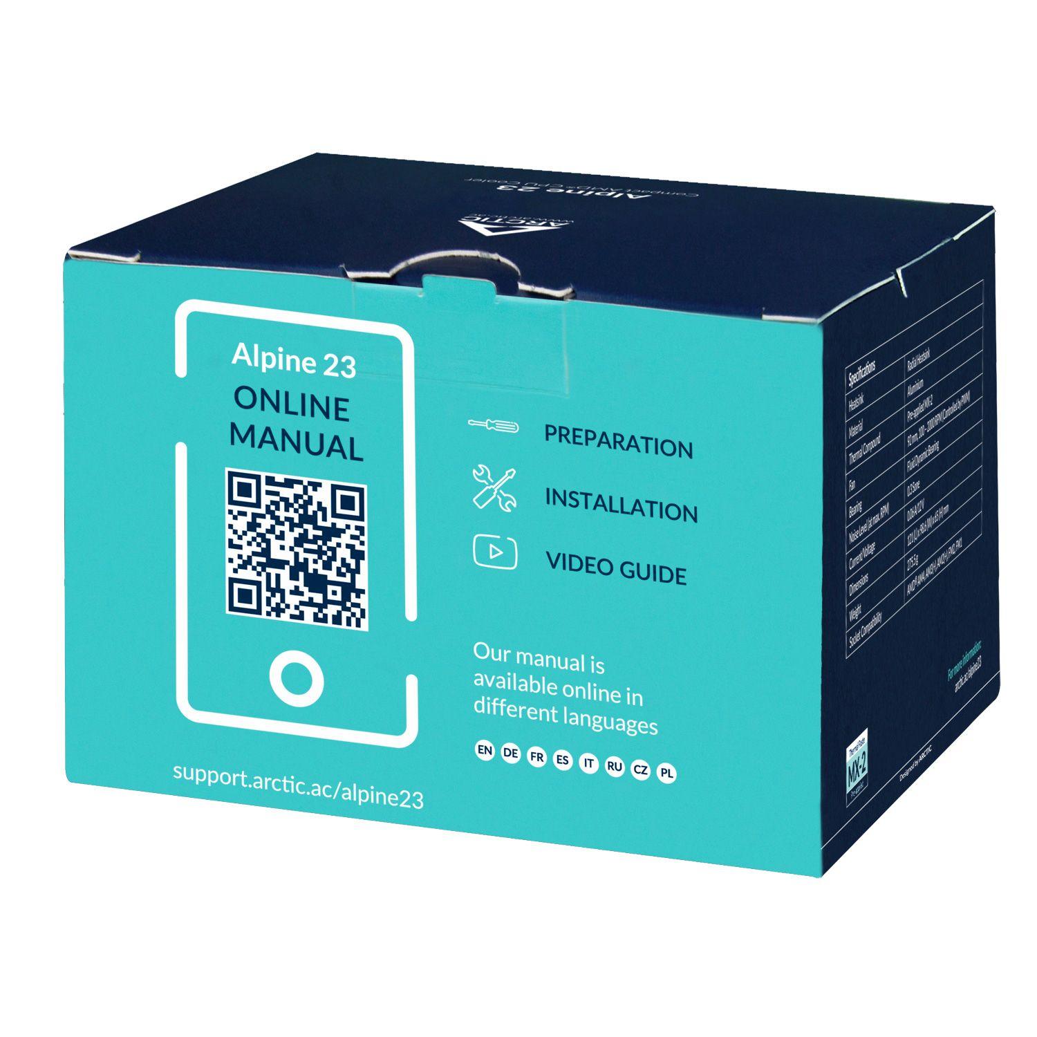 Cooler CPU ARCTIC Alpine 23 Compact (AM4, AM5 - AM5, AM4 - 90 mm - Alumínio e Preto) — miniatura 8
