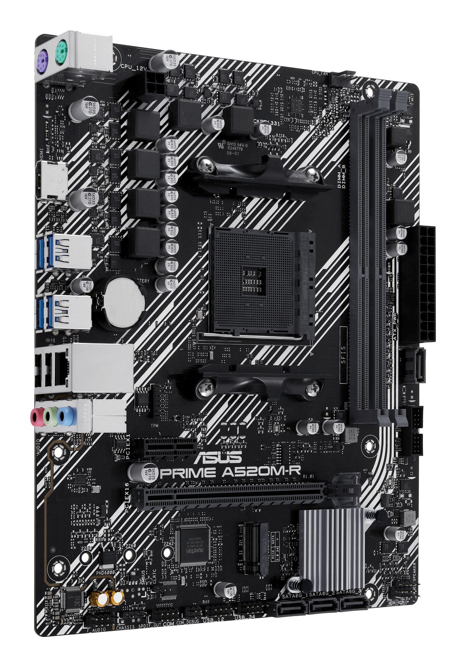 Motherboard ASUS PRIME A520M-R (AM4 - micro ATX - Duplo canal - Preto), miniatura 3