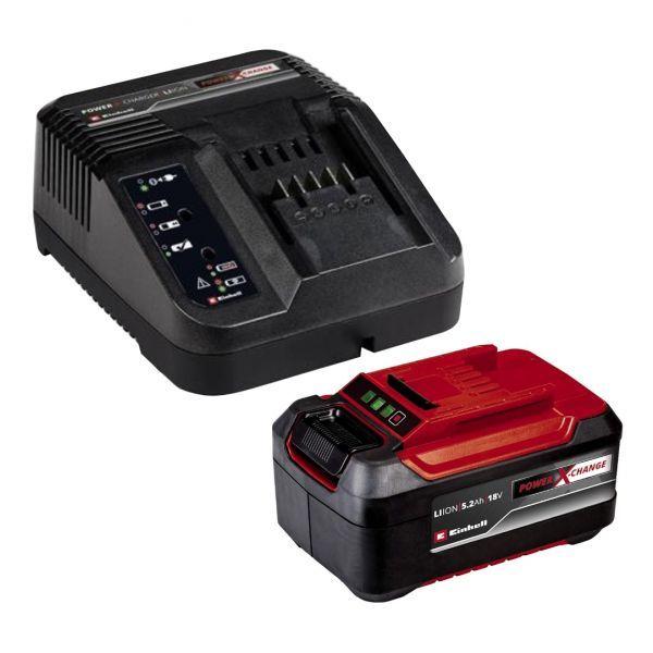Kit Inicial de Bateria e Carregador EINHELL Power-X-Change 18V 5,2Ah (1260 W - 18 V - AC - Preto/Vermelho)
