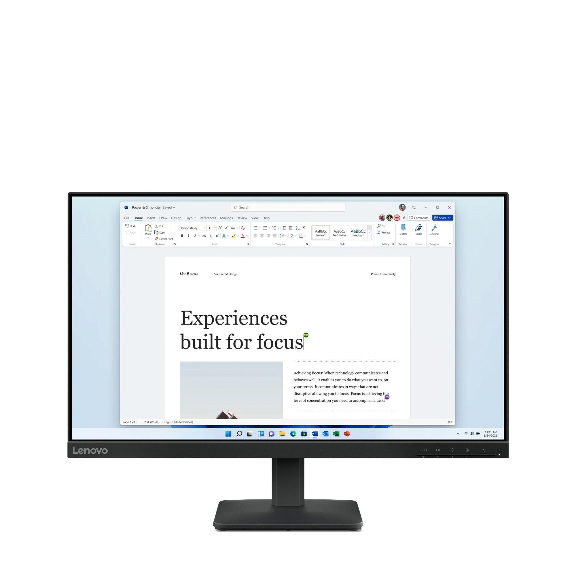 Monitor LENOVO L24-4e (23,8" - IPS - 100 Hz - Preto)