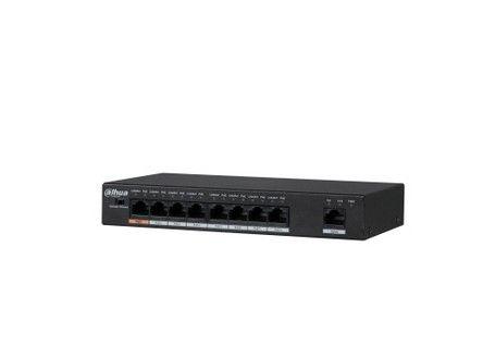 Switch de Rede DAHUA PFS3009-8ET1GT-96 (Fast Ethernet - 0,768 MB - 1,8 Gbit/s - Preto)