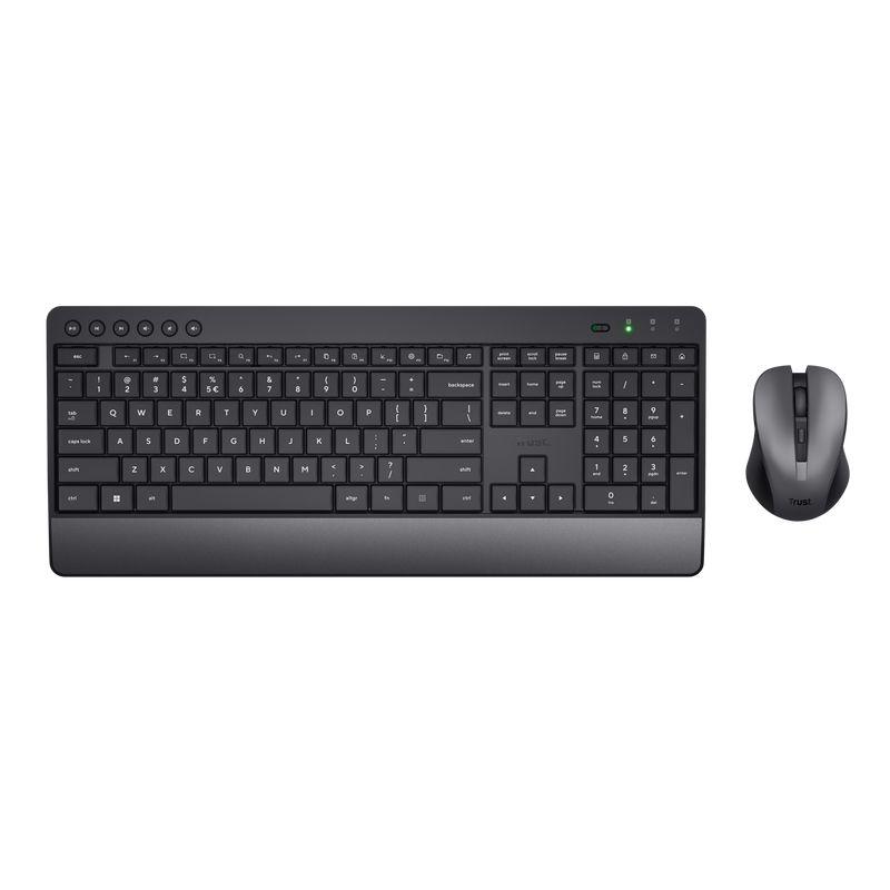 Conjunto Teclado e Rato TRUST Trezo (Espanhol - Tamanho completo - RF Wireless - Preto) — miniatura 5