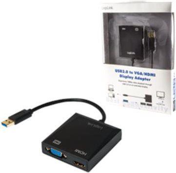 Adaptador USB LOGILINK UA0234 (0,15 m - VGA/HDMI - USB 3.0 - Preto), miniatura 3