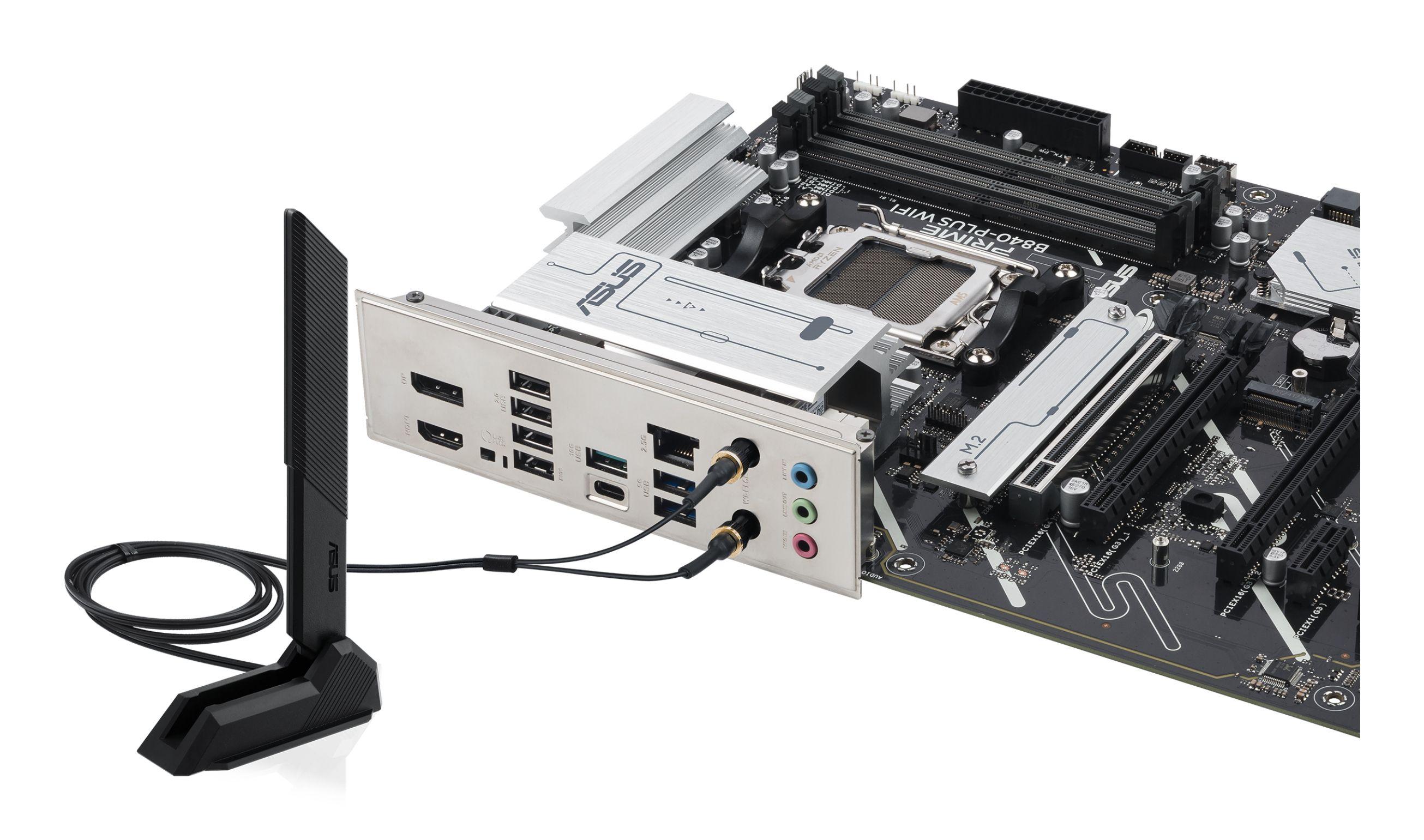 Motherboard ASUS PRIME B840-PLUS WIFI (AM5 - ATX - Duplo canal - Preto e Alumínio), miniatura 6
