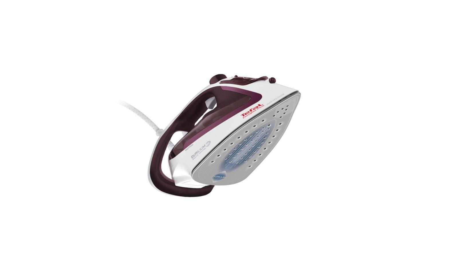 Ferro de Engomar TEFAL Easygliss Plus FV5714 (2400 W - 0,27 l - Base em Durilium - Bordô e Branco), miniatura 3