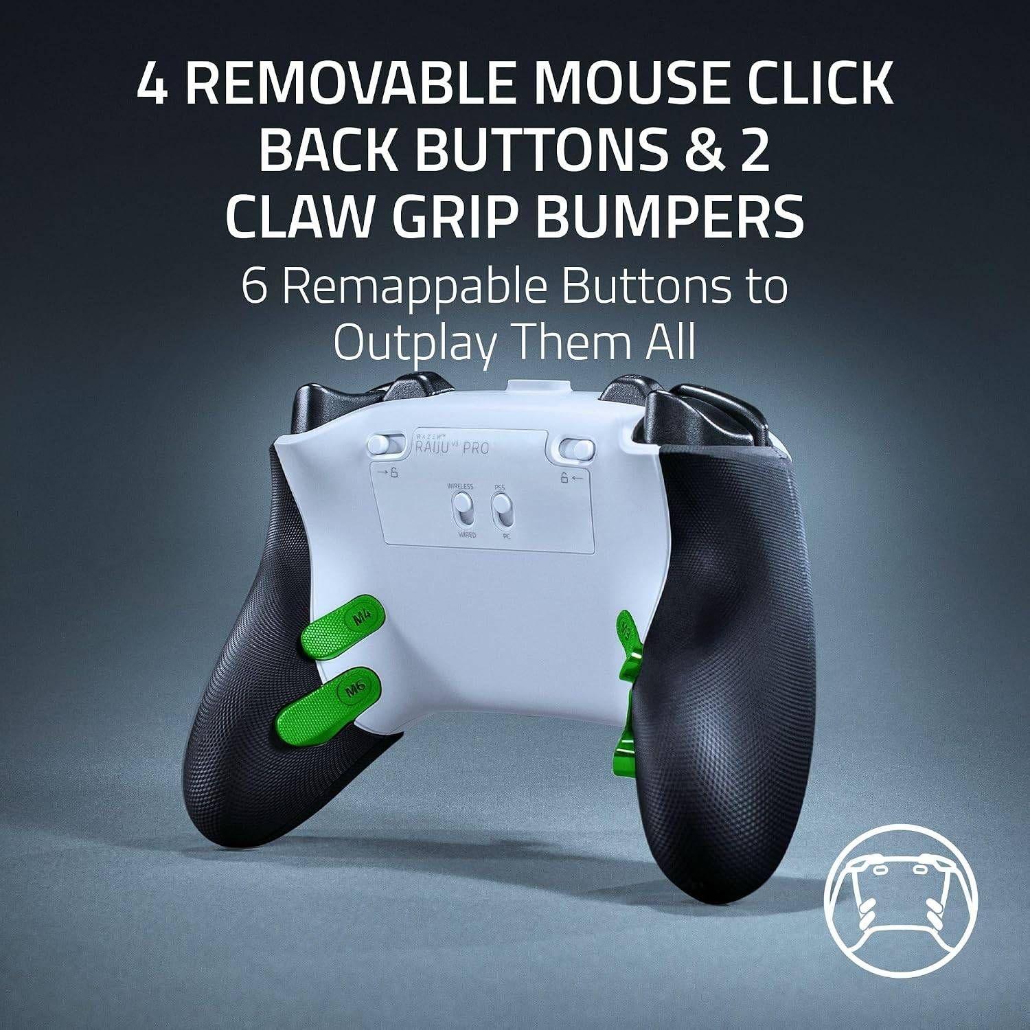 Comando Gaming RAZER Raiju V3 Pro (PlayStation - Com fios e sem fios - Branco e Preto) — miniatura 4