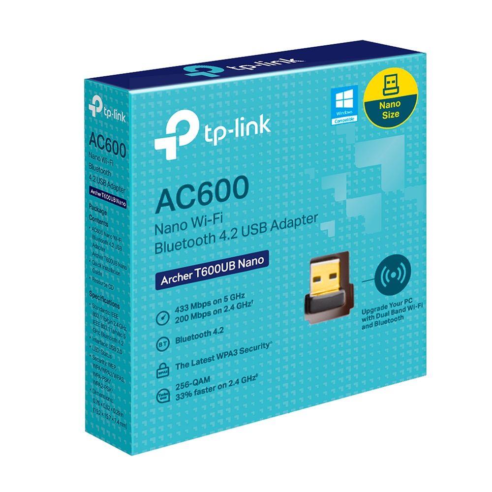 Adaptador USB Wi-Fi e Bluetooth TP-LINK ARCHER T600UB NANO (433 Mbit/s - 2,4-5 GHz - Preto) — miniatura 2