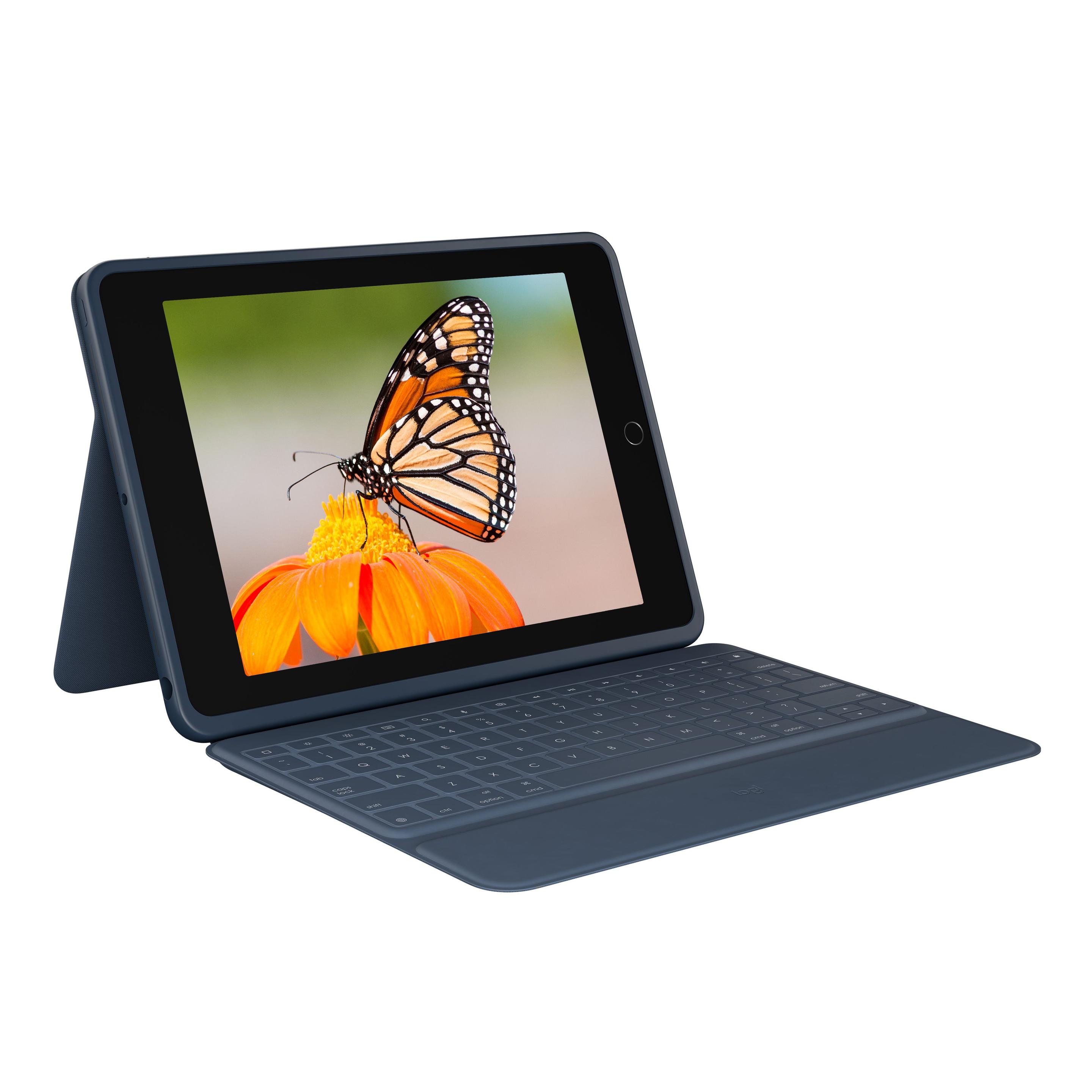 Teclado LOGITECH Rugged Combo 3 (Alemão - Smart Connector - Acoplamento - Azul)