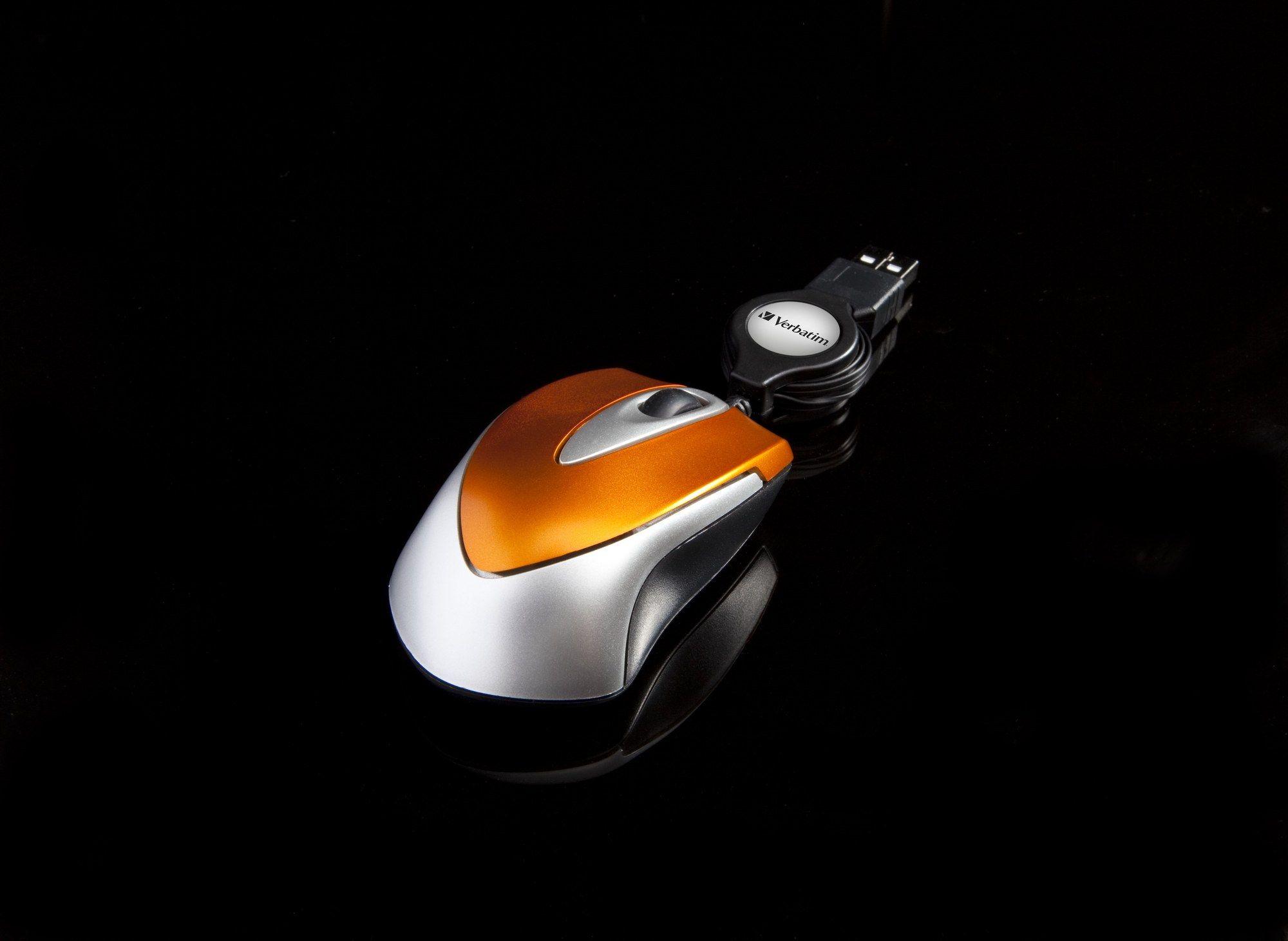 Rato VERBATIM Go Mini Optical Travel Mouse (1000 DPI - Ótico - USB Type-A - Laranja) — miniatura 3