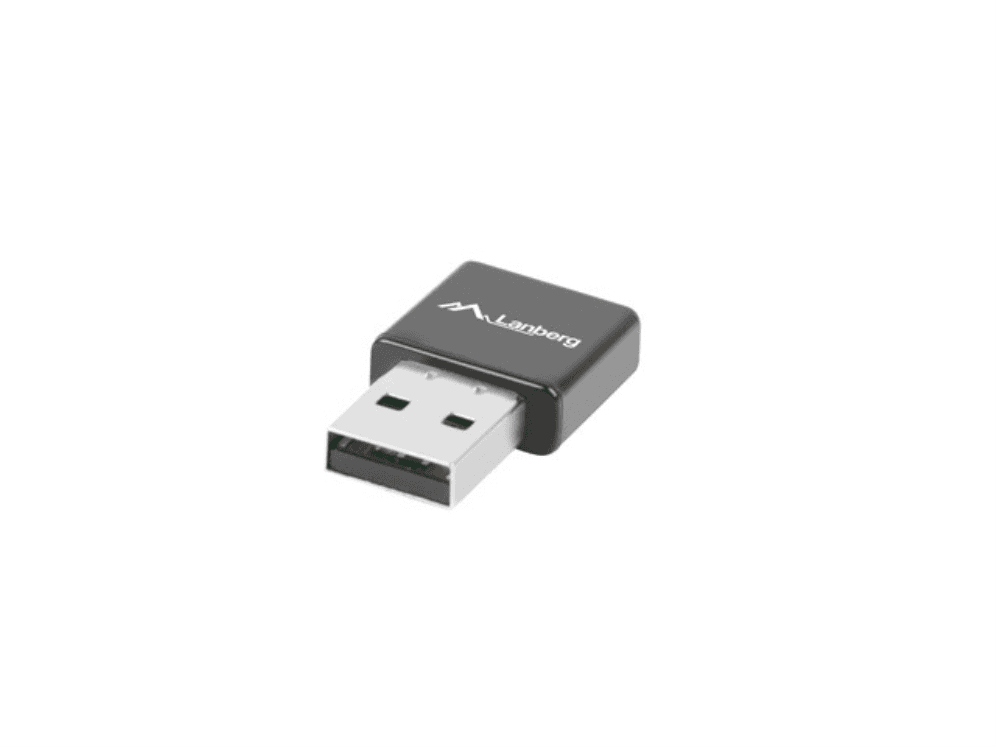 Adaptador USB Wi-Fi LANBERG NC-0300-WI (300 Mbit/s - 2400 Mbit/s - Preto)