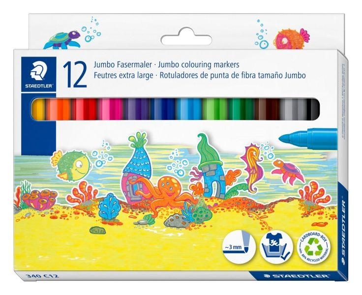 Marcadores STAEDTLER Noris Jumbo 340 WP12 (Multicolor)