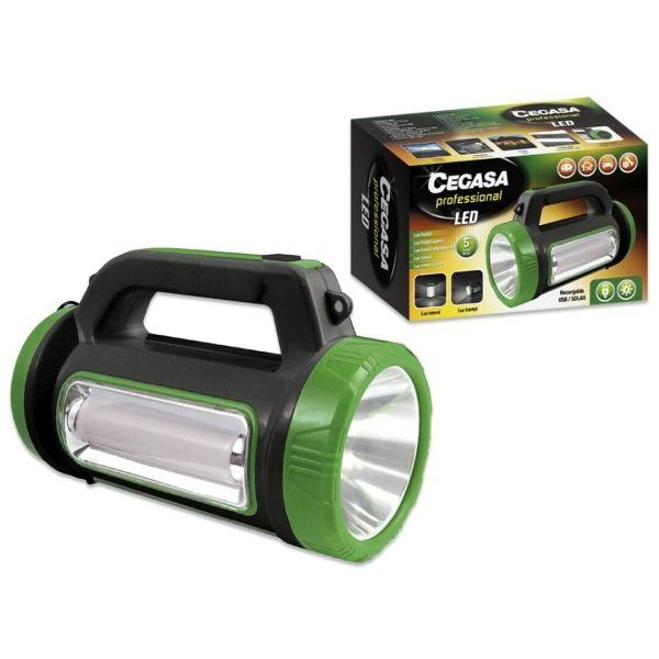 Lanterna LED Multifunções CEGASA 331510 (5 modos - 1800 mAh - Preto/Verde)