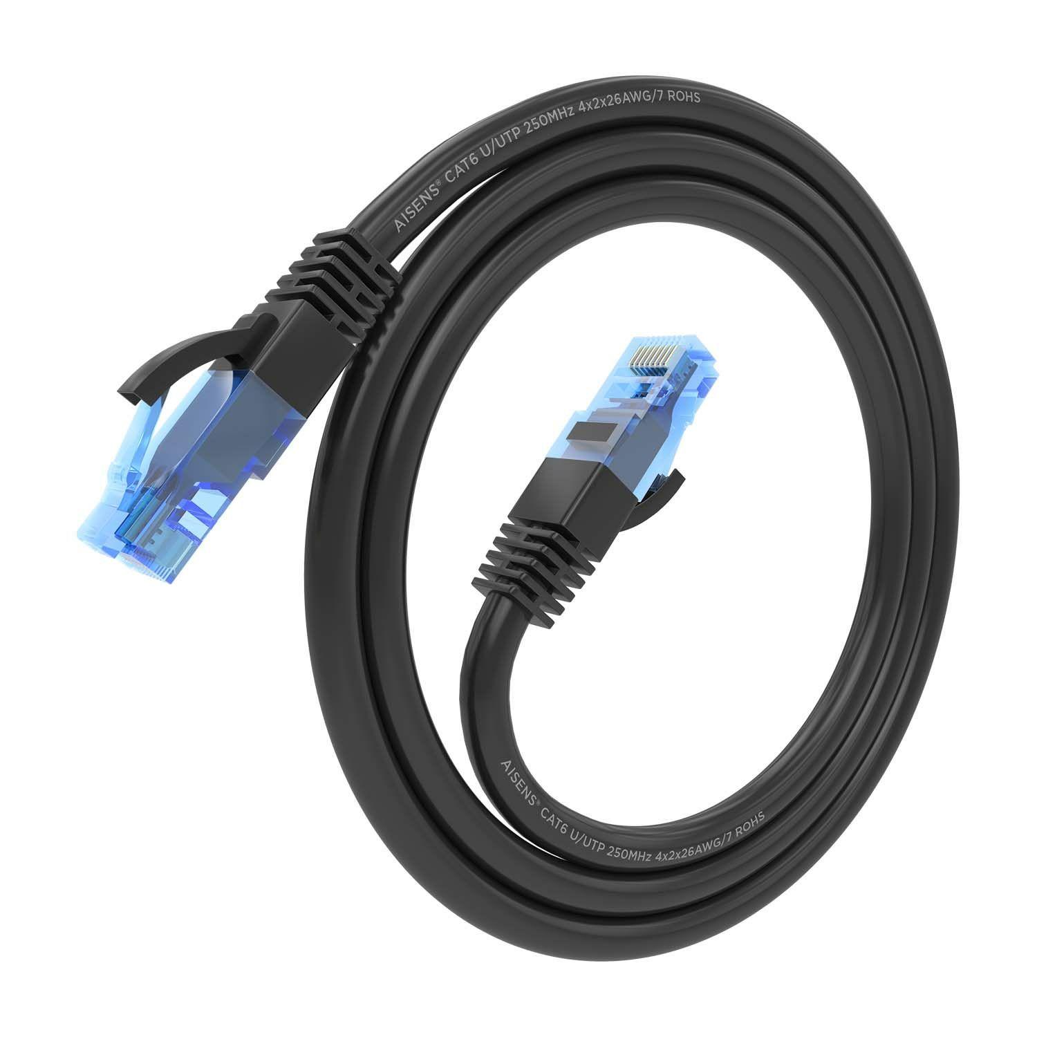 Cabo de Rede AISENS A135-0841 (0,5 m - Cat6 - RJ-45 - Preto), miniatura 2