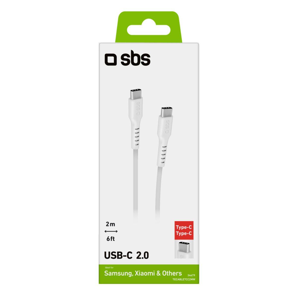 Cabo USB-C para USB-C SBS LACABLEBRDTCC2M100W (100 W - Branco) — miniatura 3