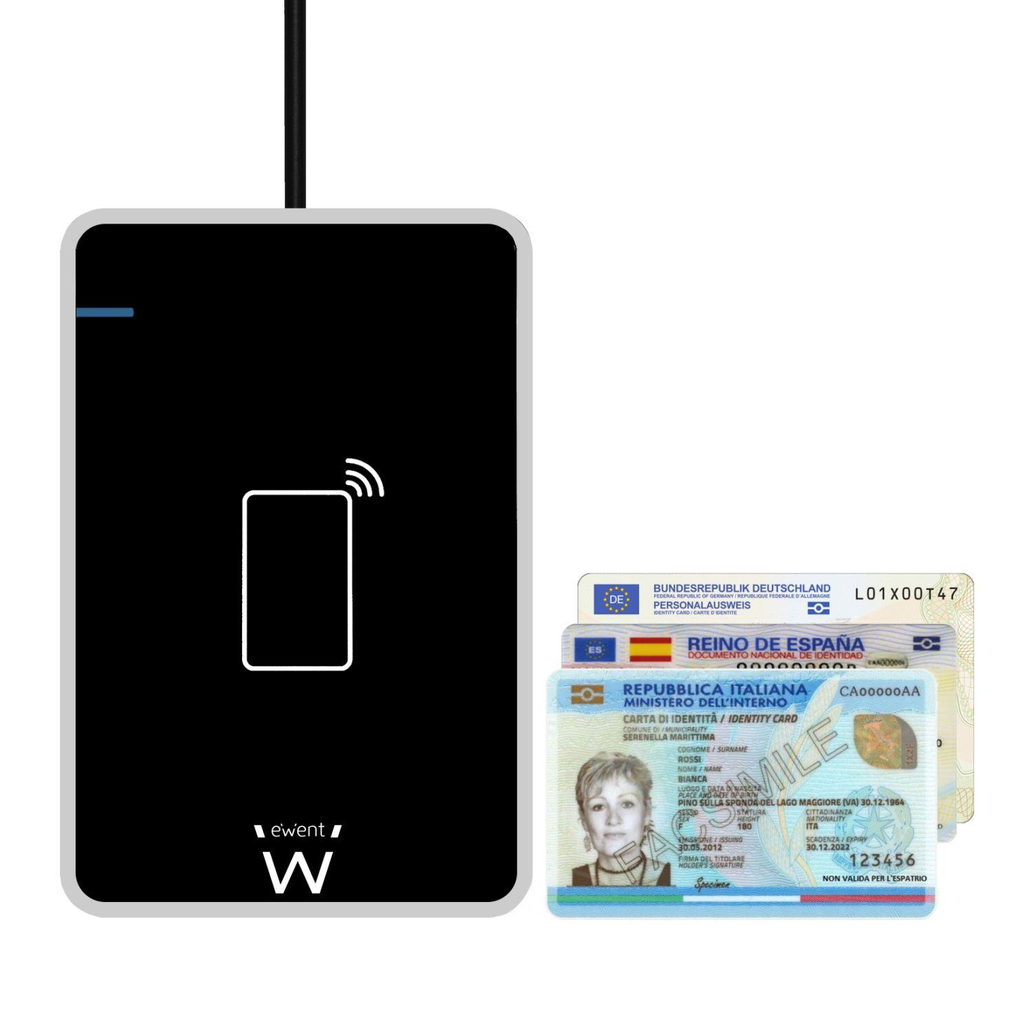 Leitor de Cartões NFC EWENT EW1053 (USB - 0,053 MB/s - Preto), miniatura 2