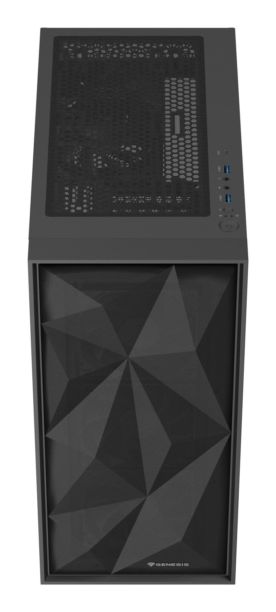 Caixa de Computador GENESIS Diaxid 605F (ATX, Micro ATX, Mini-ATX - Midi Tower - ABS, Aço, Vidro temperado - Preto) — miniatura 3
