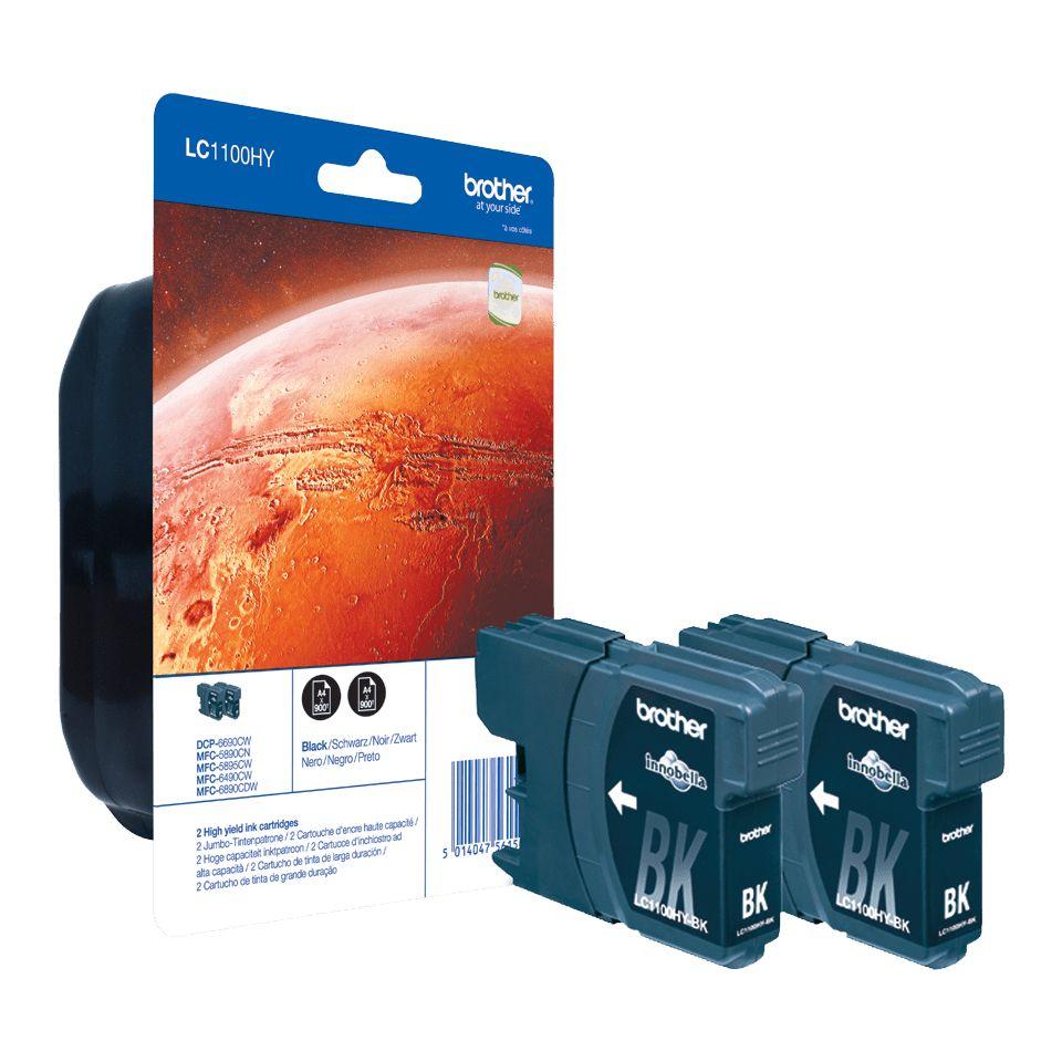 Tinteiro BROTHER LC1100HYBKBP2DR (900 páginas - Preto)