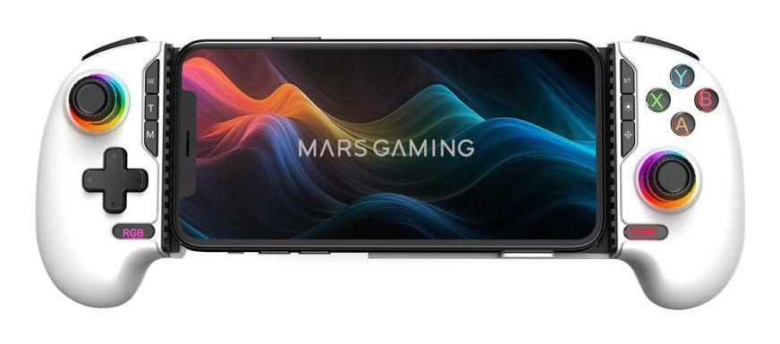 Comando MARS GAMING MGPXPRO (PlayStation/Nintendo Switch - USB Type-A para USB Type-C - Com fios e sem fios - Branco) — miniatura 3