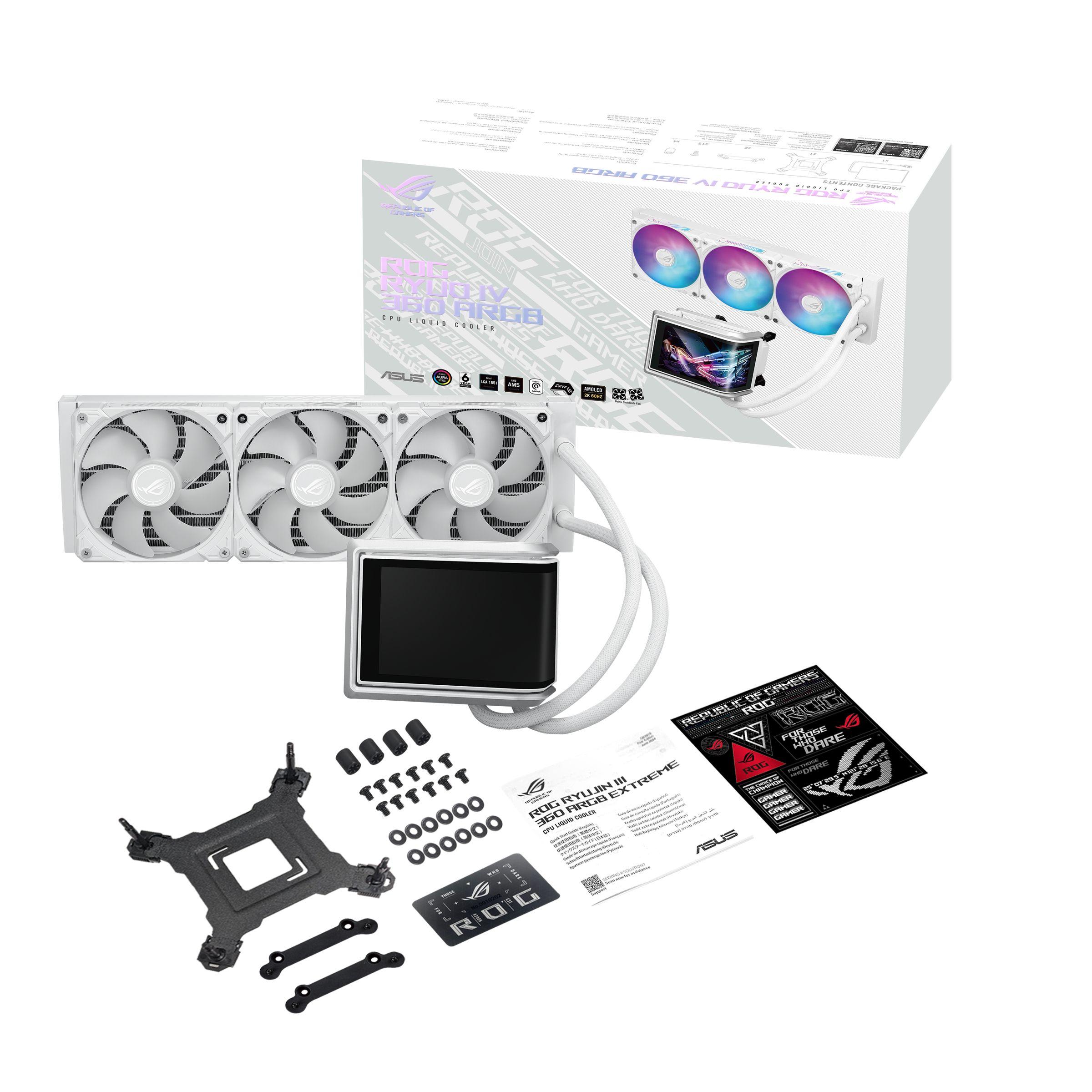 Sistema de Refrigeração Líquida Tudo-em-Um ASUS ROG RYUO IV 360 ARGB WHT (12 cm - 2200 RPM - Multi - Branco) — miniatura 12