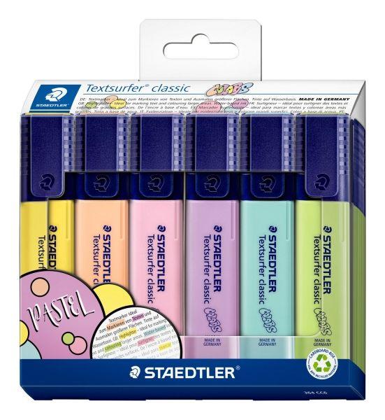 Conjunto de Marcadores Fluorescentes STAEDTLER Textsurfer Classic 364 CWP6 (Polipropileno - Cores pastel sortidas)