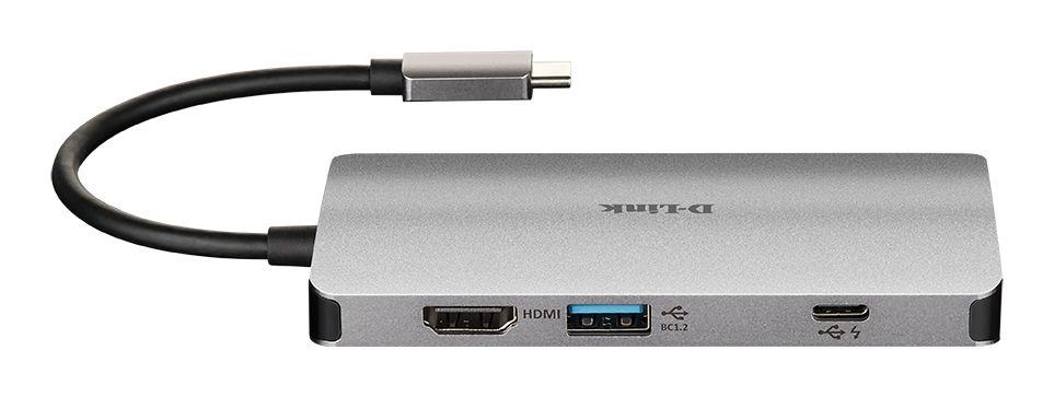 Hub USB-C D-LINK DUB-M810 (0,15 m - Cinzento) — miniatura 3