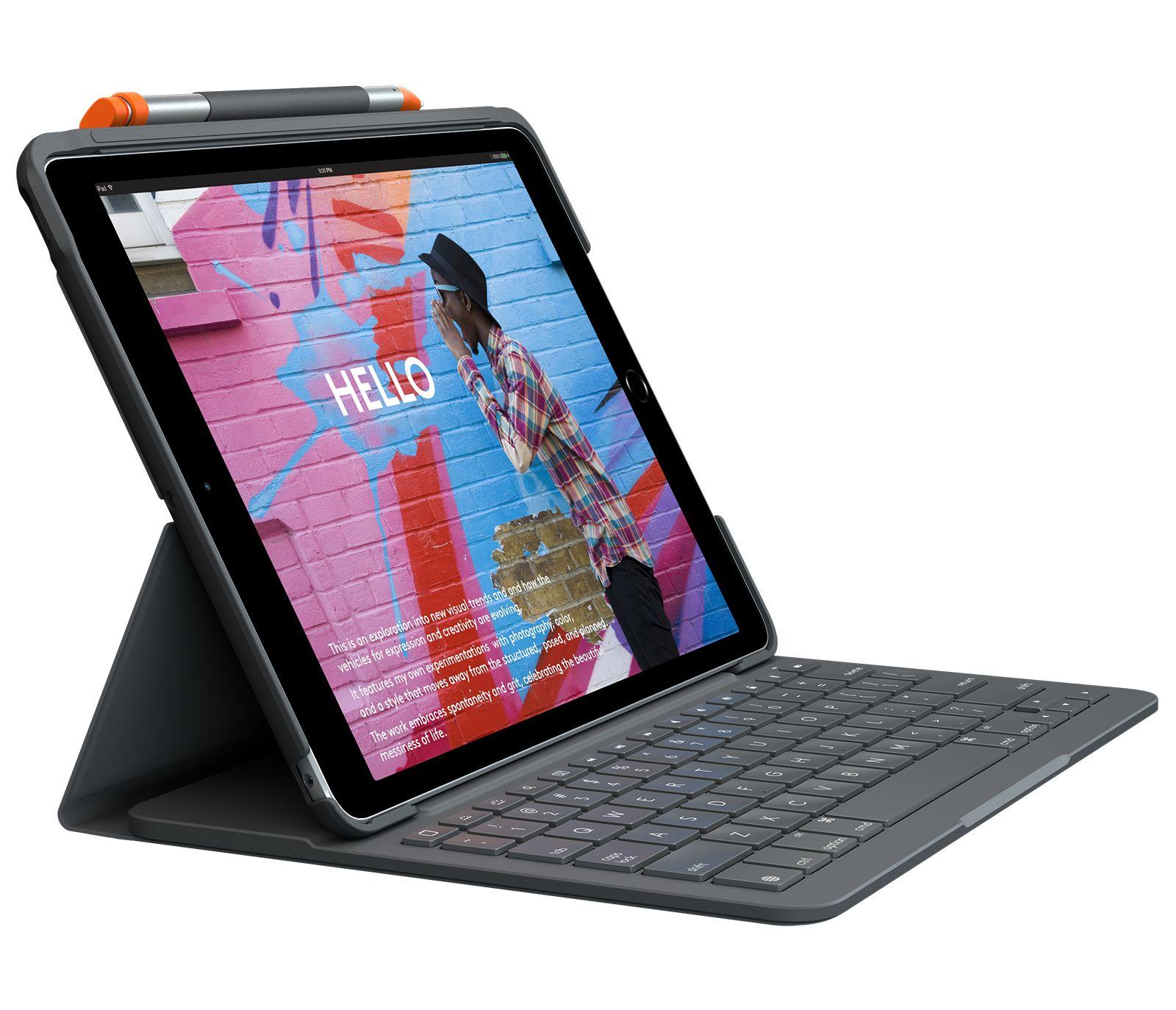 Teclado LOGITECH Slim Folio (Suíço - Bluetooth - Sem fios - Grafite) — miniatura 3