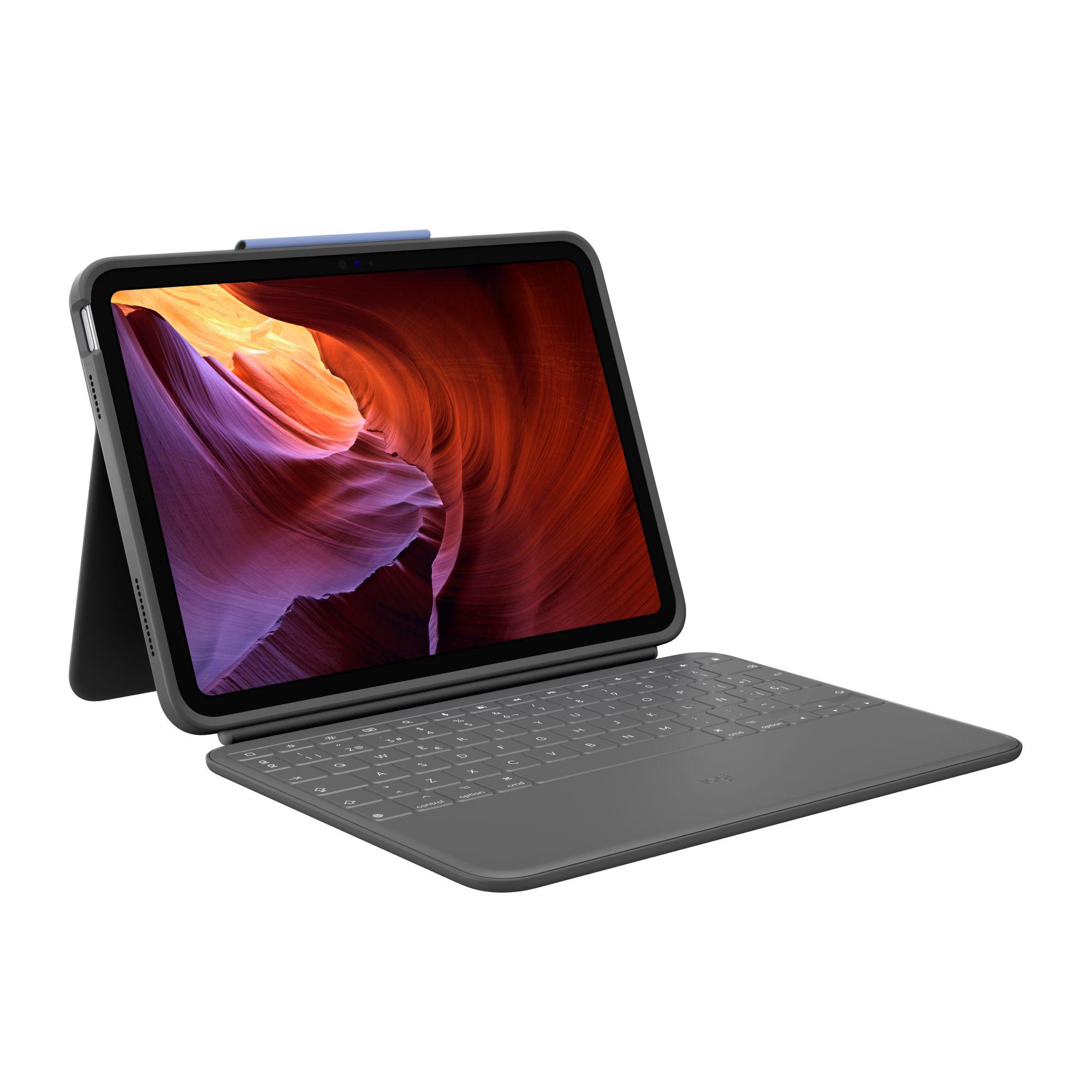 Teclado LOGITECH Rugged Folio (Espanhol - Smart Connector - Acoplamento - Grafite)