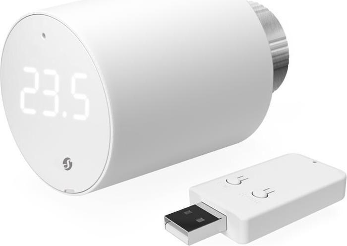 Conjunto de 3 Cabeças Termostáticas Inteligentes SHELLY BLU TRV + BLU Gateway Gen. 3 (Plástico - 78 x Ø54 mm - Branco)