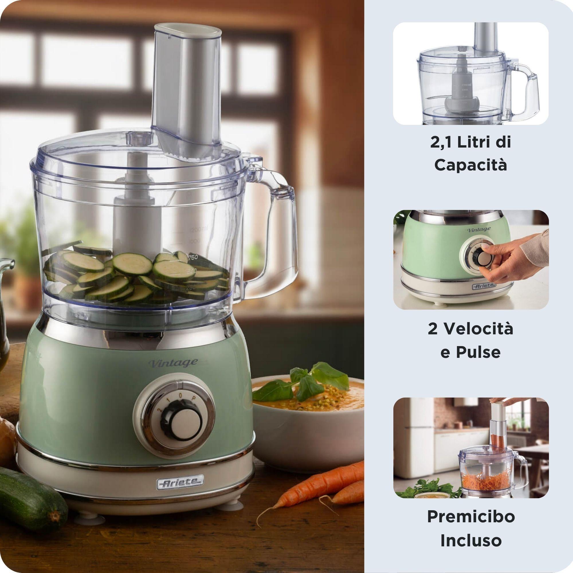 Robô de Cozinha ARIETE Vintage Line 1781/04 (Altura 34 cm - Verde), miniatura 4