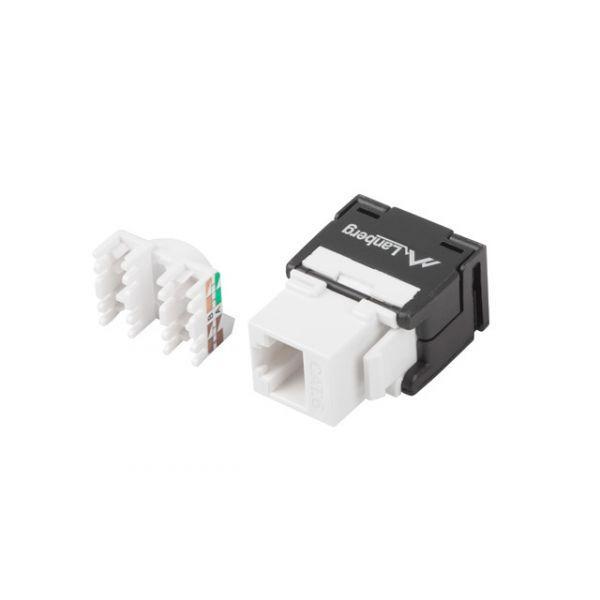 Conector Keystone LANBERG KSUA-2000 (LSA fêmea - RJ-45 fêmea - Cat6a - Preto e Branco), miniatura 2