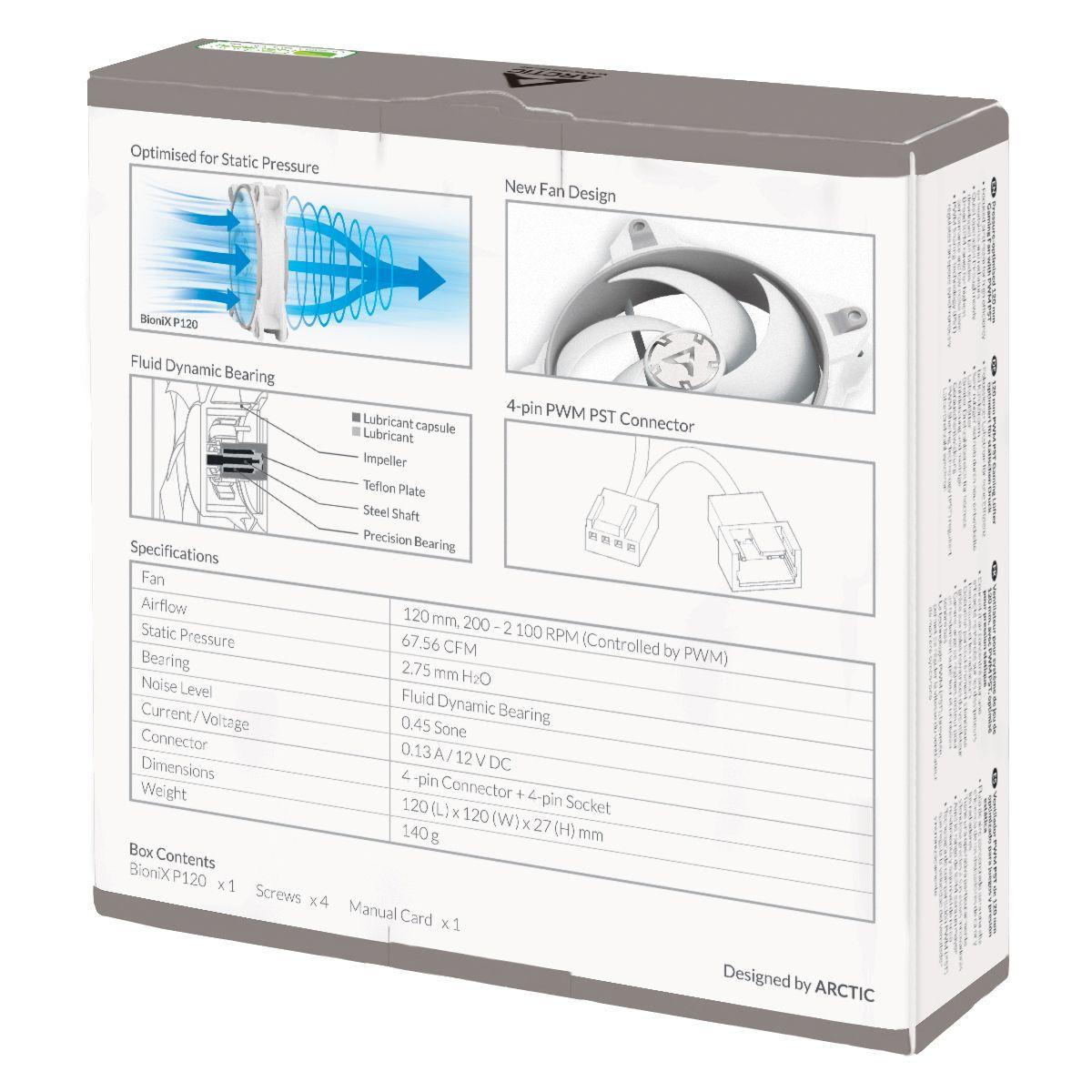 Ventoinha para Caixa de Computador ARCTIC BioniX P120 PWM PST (Não suportado - Cinzento e Branco) — miniatura 7