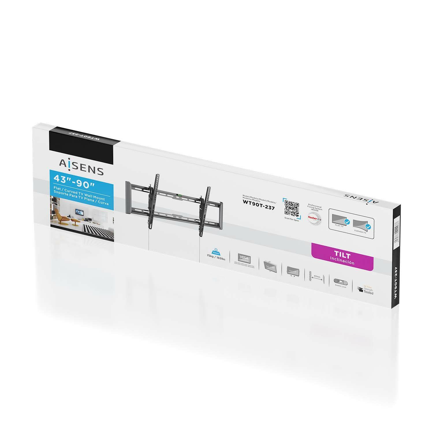 Suporte de Parede TV AISENS WT90T-237 (43-90" - 75 kg - Preto), miniatura 6