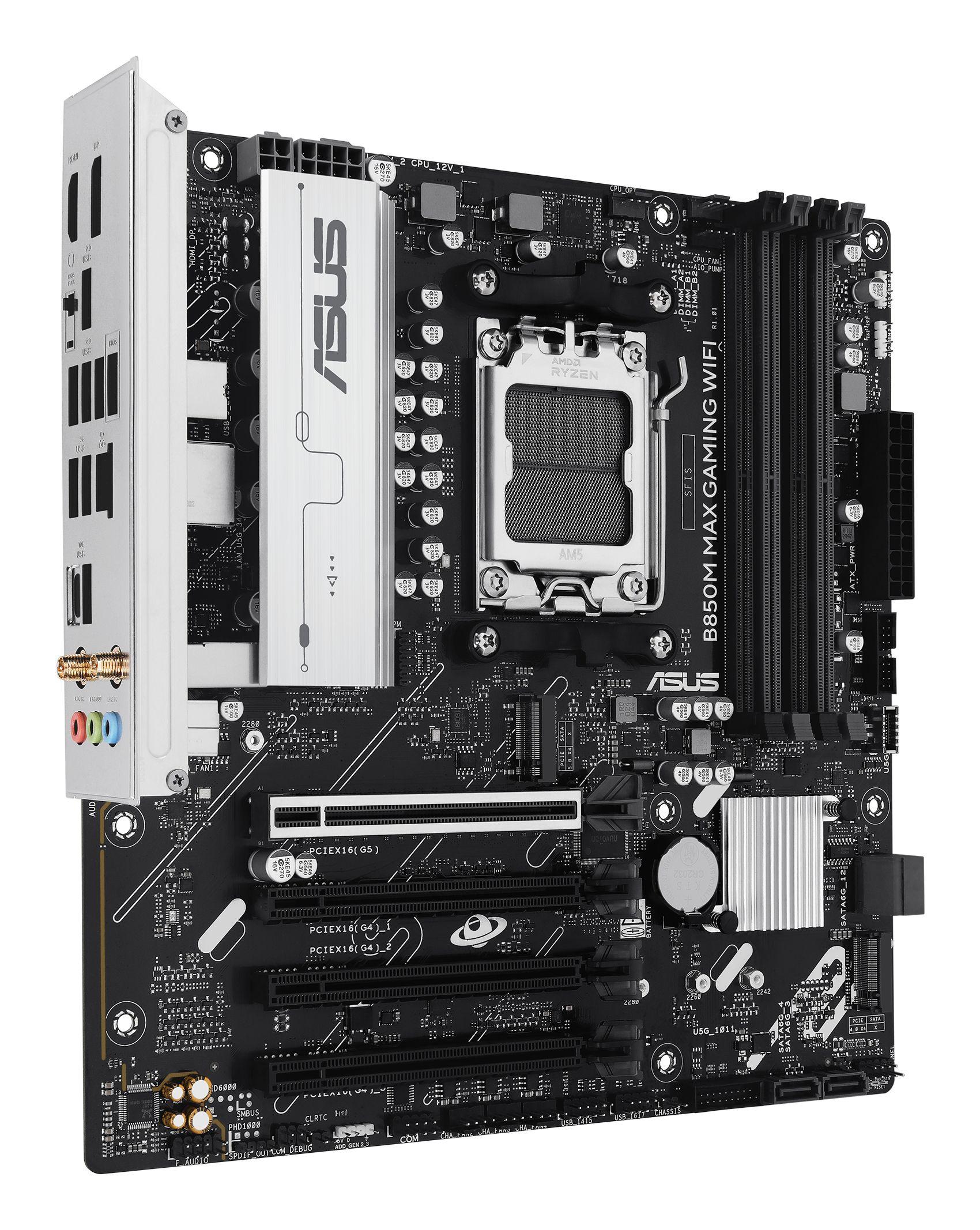 Motherboard ASUS B850M MAX GAMING WIFI (AM5 - micro-ATX - Duplo canal - Preto), miniatura 3