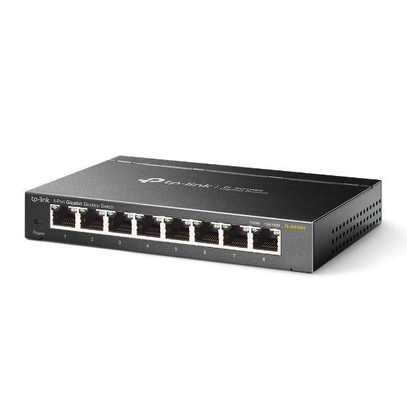 Switch TP-LINK TL-SG108S (Gigabit Ethernet - 1,5 MB - 16 Gbit/s - Preto)